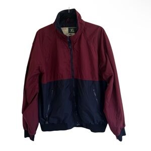 WearGuard Burgundy Navy Blue Colorblock Nylon Shell WeatherBreaker Jacket XL